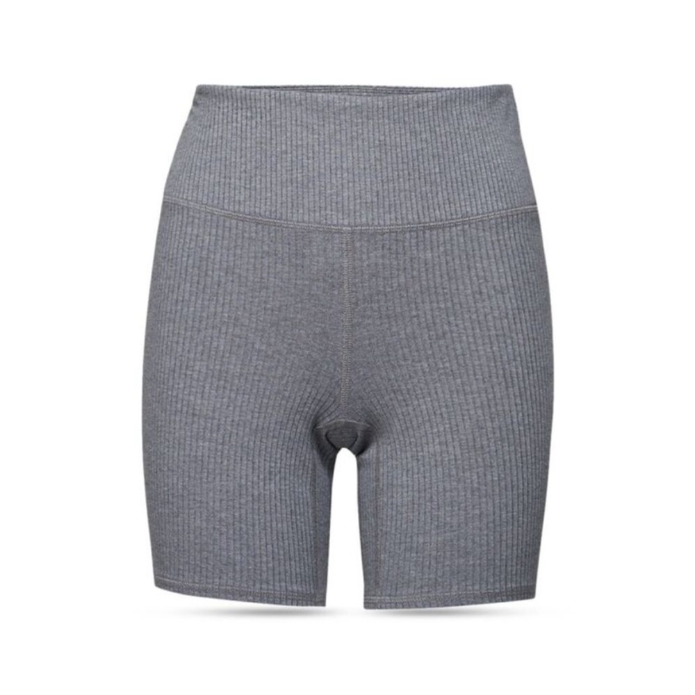 WSLY Gray Bike Shorts with Seamless Waistband